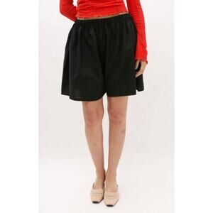 BASERANGE Organic Cotton Cable Shorts in Black Size Small